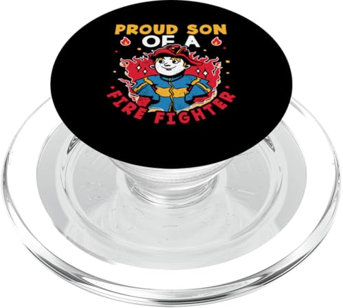 Firefighter: Stolzer Sohn eines Feuerwehrmanns für Kinder PopSockets PopGrip für MagSafe von Cute Fire Fighter Designs For Girls And Boys