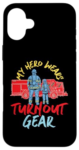 Mein Held trägt Turnout Gear Fire Truck Hülle für iPhone 16 Plus Mein Held trägt Turnout Gear Fire Truck Hülle für iPhone 16 Plus von Cute Fire Fighter Designs For Girls And Boys