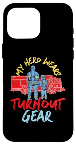 Mein Held trägt Turnout Gear Fire Truck Hülle für iPhone 16 Pro Max Mein Held trägt Turnout Gear Fire Truck Hülle für iPhone 16 Pro Max von Cute Fire Fighter Designs For Girls And Boys