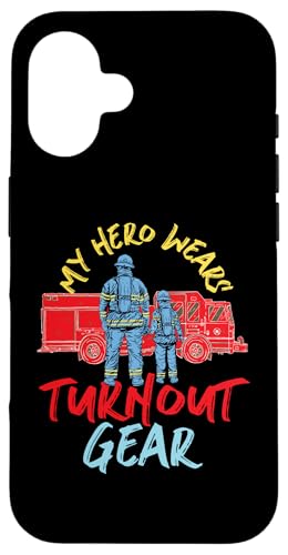 Mein Held trägt Turnout Gear Fire Truck Hülle für iPhone 16 Mein Held trägt Turnout Gear Fire Truck Hülle für iPhone 16 von Cute Fire Fighter Designs For Girls And Boys