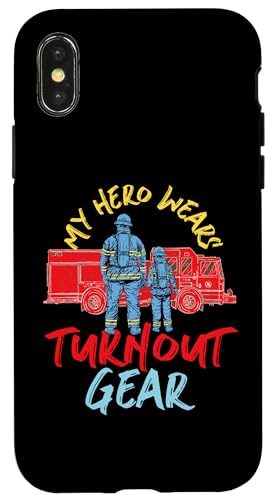 Mein Held trägt Turnout Gear Fire Truck Hülle für iPhone X/XS Mein Held trägt Turnout Gear Fire Truck Hülle für iPhone X/XS von Cute Fire Fighter Designs For Girls And Boys