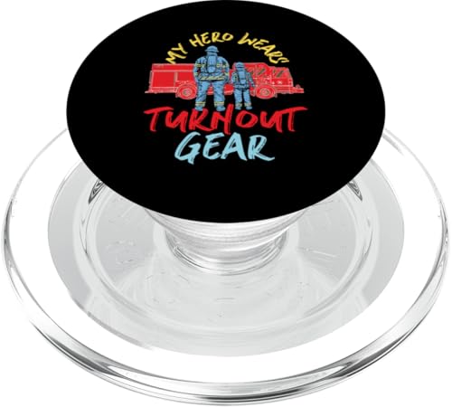 Mein Held trägt Turnout Gear Fire Truck PopSockets PopGrip für MagSafe Mein Held trägt Turnout Gear Fire Truck PopSockets PopGrip für MagSafe von Cute Fire Fighter Designs For Girls And Boys
