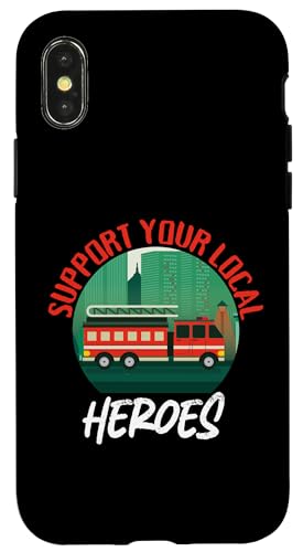 Unterstützen Sie Ihr Local Heroes Feuerwehrauto Design Hülle für iPhone X/XS Unterstützen Sie Ihr Local Heroes Feuerwehrauto Design Hülle für iPhone X/XS von Cute Fire Fighter Designs For Girls And Boys