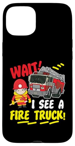 Warte! Ich sehe ein Feuerwehrauto! Für Kinder Hülle für iPhone 15 Plus Warte! Ich sehe ein Feuerwehrauto! Für Kinder Hülle für iPhone 15 Plus von Cute Fire Fighter Designs For Girls And Boys