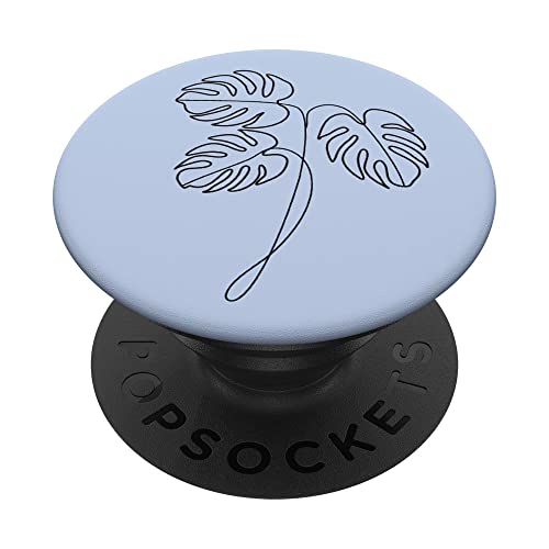 Babyblaue botanische Blumenpflanze PopSockets mit austauschbarem PopGrip von Cute Floral Botanical Flower Design