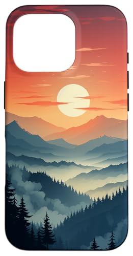 Ästhetischer Sonnenuntergang Berglandschaft Natur Kiefer Wald Hülle für iPhone 16 Pro von Cute Flowers