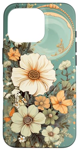 Boho Moon Wildflower Floral auf salbeigrünem Hintergrund Hülle für iPhone 16 Pro Boho Moon Wildflower Floral auf salbeigrünem Hintergrund Hülle für iPhone 16 Pro von Cute Flowers