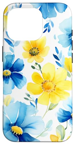 Gelb Blau Floral Aquarell Hülle für iPhone 16 Pro Gelb Blau Floral Aquarell Hülle für iPhone 16 Pro von Cute Flowers