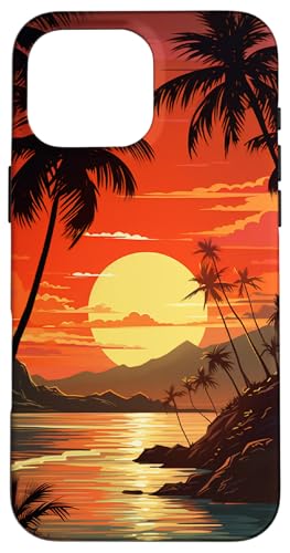 Hawaii Strand Wald Sonnenuntergang Reise Illustration Hülle für iPhone 16 Pro Max Hawaii Strand Wald Sonnenuntergang Reise Illustration Hülle für iPhone 16 Pro Max von Cute Flowers