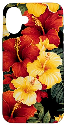 Hawaiianisches tropisches Design, Gelb-Rot, Hibiskus, Plumeria Hülle für iPhone 16 Plus Hawaiianisches tropisches Design, Gelb-Rot, Hibiskus, Plumeria Hülle für iPhone 16 Plus von Cute Flowers