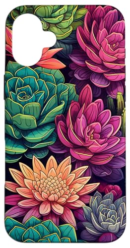 Kaktus Sukkulenten Pflanzen Grün Rosa Lila Hülle für iPhone 16 Plus Kaktus Sukkulenten Pflanzen Grün Rosa Lila Hülle für iPhone 16 Plus von Cute Flowers