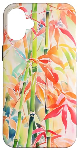 Künstlerisches Aquarell-Bambus-Design Hülle für iPhone 16 Plus von Cute Flowers