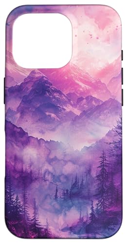 Lila Aquarell Berge Landschaft Hülle für iPhone 16 Pro Lila Aquarell Berge Landschaft Hülle für iPhone 16 Pro von Cute Flowers