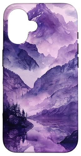 Lila Aquarell Berge Landschaft Hülle für iPhone 16 Lila Aquarell Berge Landschaft Hülle für iPhone 16 von Cute Flowers