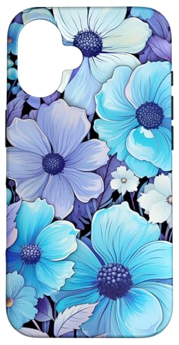 Lila Blumen Design Teal Blue Floral Cute Garden Print Hülle für iPhone 16 Lila Blumen Design Teal Blue Floral Cute Garden Print Hülle für iPhone 16 von Cute Flowers