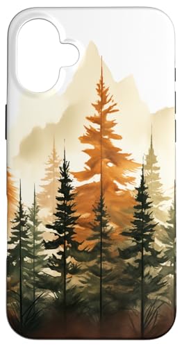 Pines Wald Berge Minimalistisch Boho Chic Bäume Natur Spaß Hülle für iPhone 16 Plus Pines Wald Berge Minimalistisch Boho Chic Bäume Natur Spaß Hülle für iPhone 16 Plus von Cute Flowers