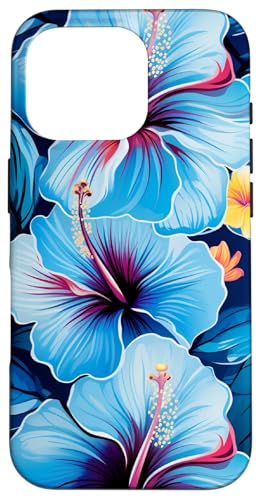 Tropische hawaiianische Blumen, blauer Hibiskus und florales Hawaii Hülle für iPhone 16 Pro Tropische hawaiianische Blumen, blauer Hibiskus und florales Hawaii Hülle für iPhone 16 Pro von Cute Flowers
