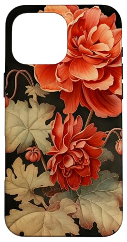 Vintage Floral Begonie Blume Hülle für iPhone 16 Pro Max von Cute Flowers