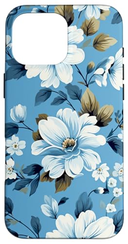 Vintage Floral Blume, Vintage Blue Floral Hülle für iPhone 16 Pro Max Vintage Floral Blume, Vintage Blue Floral Hülle für iPhone 16 Pro Max von Cute Flowers