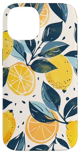 Hülle für iPhone 14 Vintage Muster Kunst Zitrone Obst von Cute Fruit Vintage Pattern Art (Lemon)