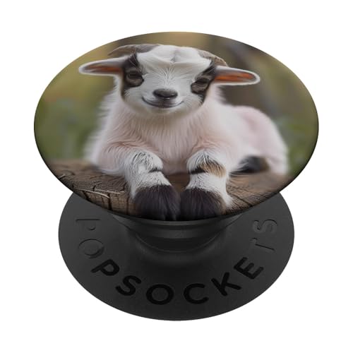 Baby Ziege Weiß PopSockets Klebender PopGrip von Cute Funny Animals