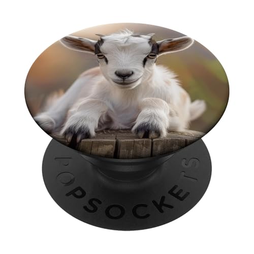 Baby Ziege versteckt sich in Wildblumen PopSockets Klebender PopGrip Baby Ziege versteckt sich in Wildblumen PopSockets Klebender PopGrip von Cute Funny Animals
