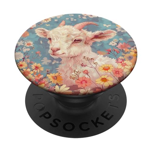 Baby Ziege versteckt sich in Wildblumen PopSockets Klebender PopGrip Baby Ziege versteckt sich in Wildblumen PopSockets Klebender PopGrip von Cute Funny Animals