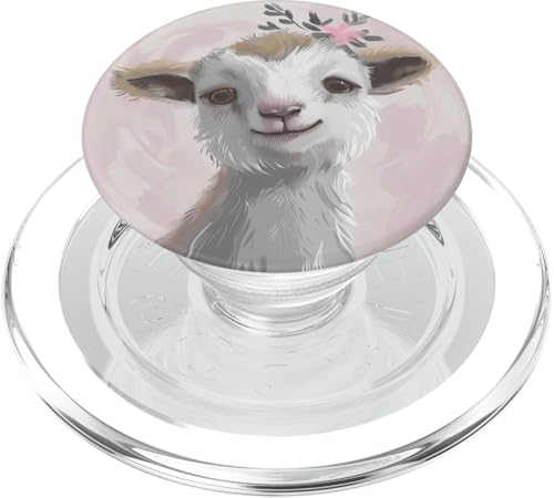 Baby Ziege versteckt sich in Wildblumen PopSockets PopGrip für MagSafe von Cute Funny Animals
