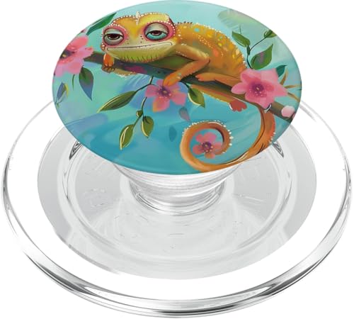 Chamäleon-Blau PopSockets PopGrip für MagSafe von Cute Funny Animals