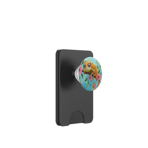 Chamäleon-Blau PopSockets PopWallet für MagSafe von Cute Funny Animals