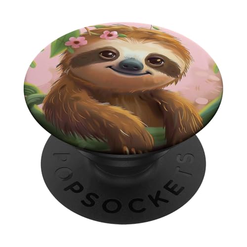 Faultier Pink PopSockets Klebender PopGrip Faultier Pink PopSockets Klebender PopGrip von Cute Funny Animals