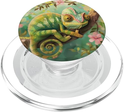 Grüner Chamaleon PopSockets PopGrip für MagSafe von Cute Funny Animals