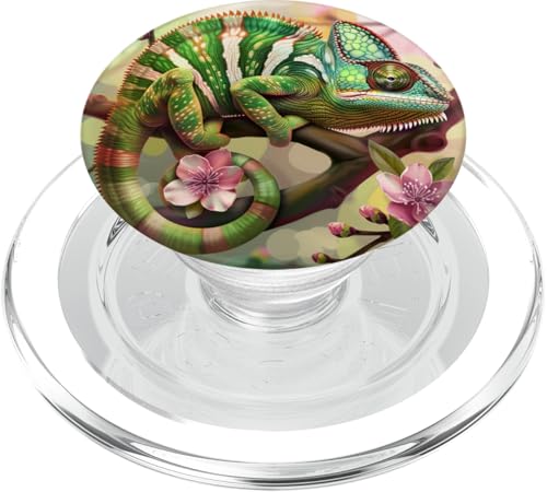 Grüner Chamaleon PopSockets PopGrip für MagSafe von Cute Funny Animals