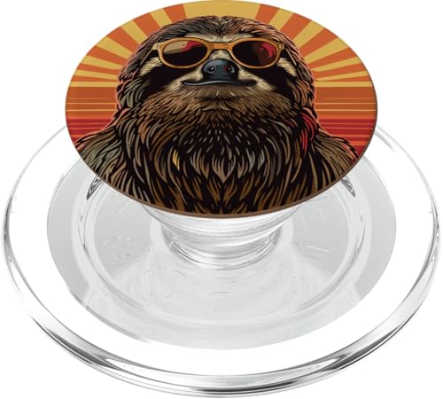 Lustige Faultier Retro Sonnenbrille PopSockets PopGrip für MagSafe von Cute Funny Animals