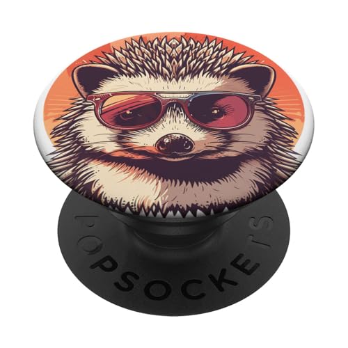Lustige Igel-Retro-Sonnenbrille PopSockets Klebender PopGrip Lustige Igel-Retro-Sonnenbrille PopSockets Klebender PopGrip von Cute Funny Animals