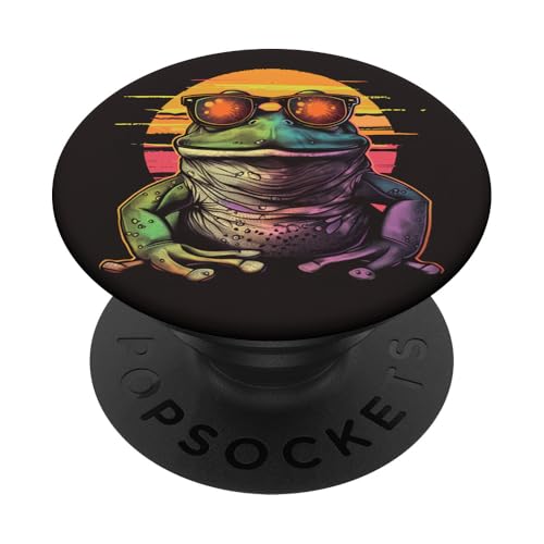 Lustige Retro Frosch Sonnenbrille PopSockets Klebender PopGrip von Cute Funny Animals