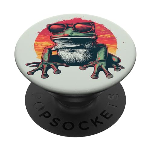 Lustige Retro Frosch Sonnenbrille PopSockets Klebender PopGrip von Cute Funny Animals