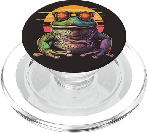 Lustige Retro Frosch Sonnenbrille PopSockets PopGrip für MagSafe von Cute Funny Animals