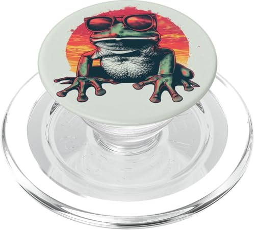 Lustige Retro Frosch Sonnenbrille PopSockets PopGrip für MagSafe von Cute Funny Animals