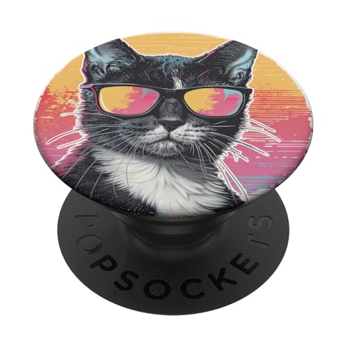 Lustige Retro-Katze PopSockets Klebender PopGrip von Cute Funny Animals