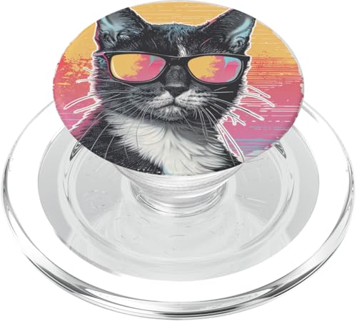 Lustige Retro-Katze PopSockets PopGrip für MagSafe von Cute Funny Animals