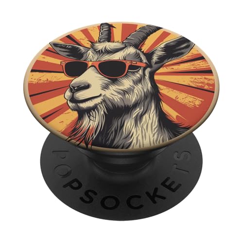Lustige Ziege Retro Sonnenbrille PopSockets Klebender PopGrip von Cute Funny Animals