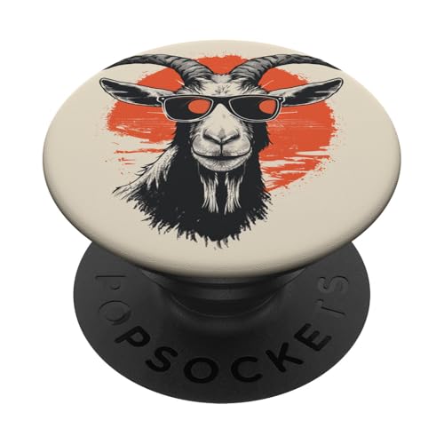 Lustige Ziege Retro Sonnenbrille PopSockets Klebender PopGrip von Cute Funny Animals
