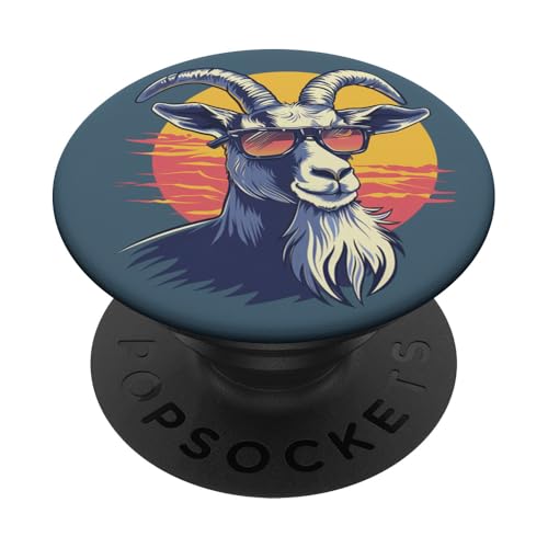Lustige Ziege Retro Sonnenbrille PopSockets Klebender PopGrip von Cute Funny Animals