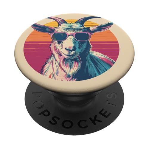 Lustige Ziege Retro Sonnenbrille PopSockets Klebender PopGrip von Cute Funny Animals