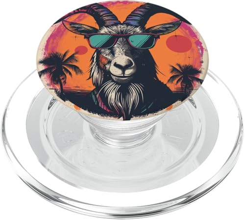 Lustige Ziege Retro Sonnenbrille PopSockets PopGrip für MagSafe von Cute Funny Animals