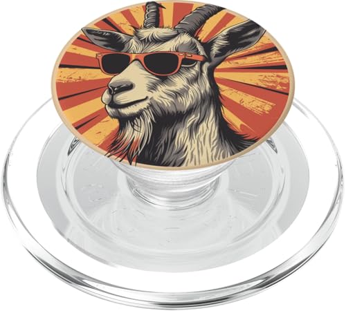 Lustige Ziege Retro Sonnenbrille PopSockets PopGrip für MagSafe von Cute Funny Animals