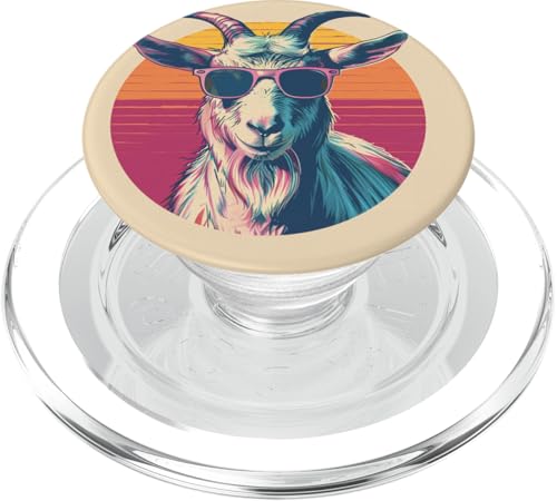 Lustige Ziege Retro Sonnenbrille PopSockets PopGrip für MagSafe von Cute Funny Animals