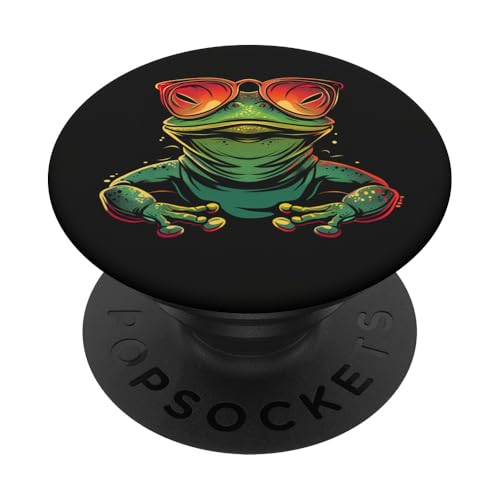 Lustiger Frosch Retro PopSockets Klebender PopGrip Lustiger Frosch Retro PopSockets Klebender PopGrip von Cute Funny Animals