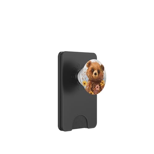 Niedliche Bären-Wildblumen PopSockets PopWallet für MagSafe von Cute Funny Animals